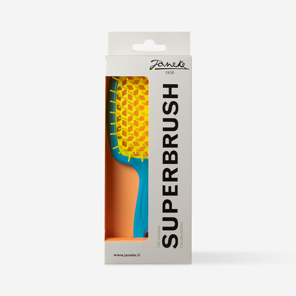 Гребінець для волосся блакитний з жовтим Janeke Superbrush 1284750 фото