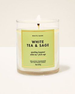 Свічка 1 гніт White Tea & Sage, Bath & Body Works 227 г 8201669 фото